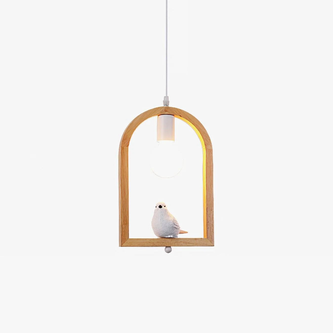 Artisan Wood Bird Resin Pendant Light Quality