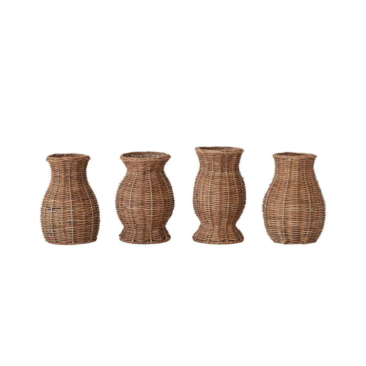 Healthy Hand-Woven Rattan Vase with Removable Glass Insert Natural Sustainable