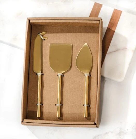 Luxury Gold Stick Cheese 3-piece Knife Set Casual