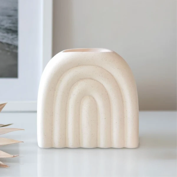 Enhanced Speckled Cream Arch Tealight Warmer Unique