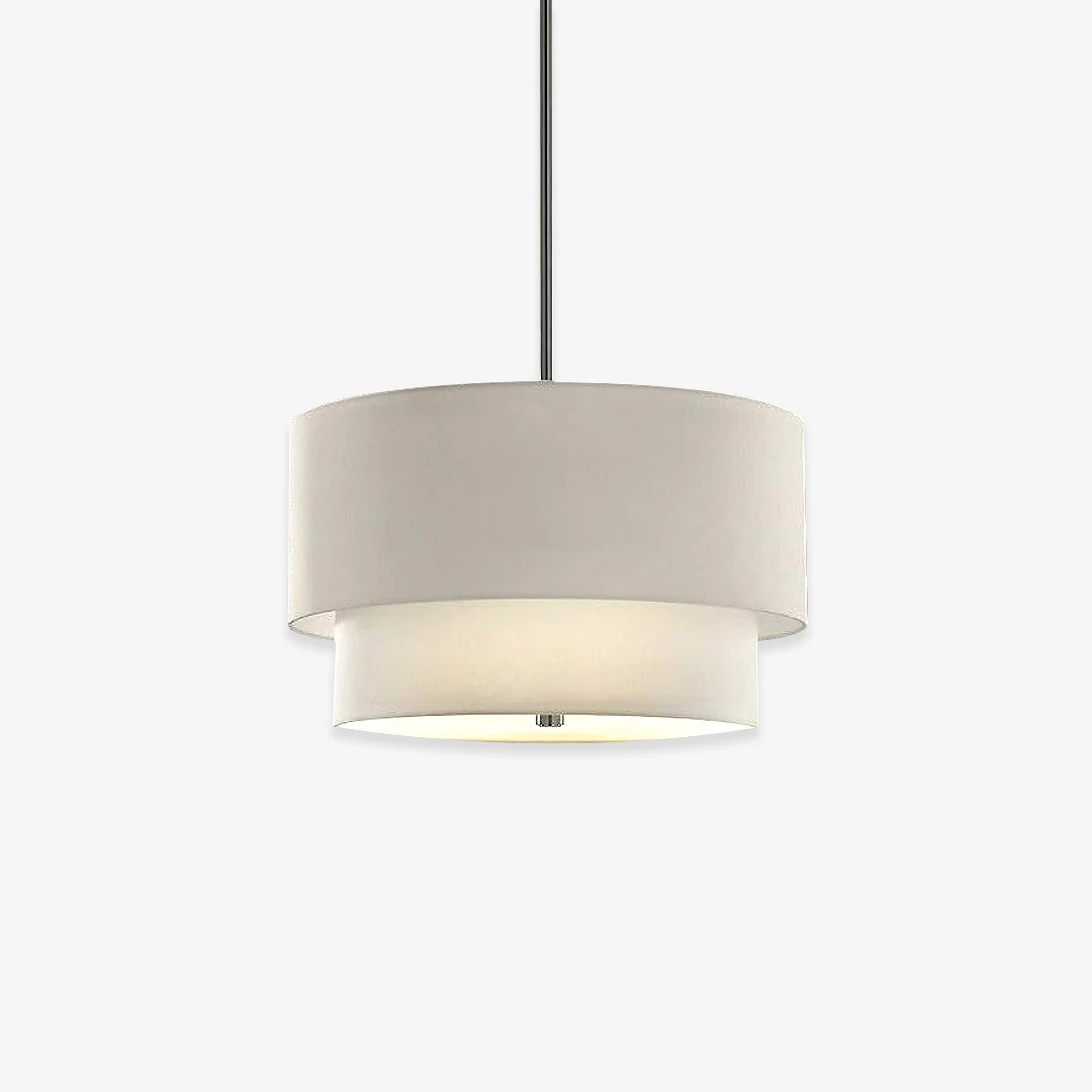Efficient Double-layer Linen Pendant Light Trendy