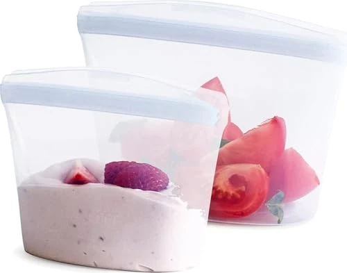Superior Premium Reusable Silicone Food Storage Bags 2 Count Healthy