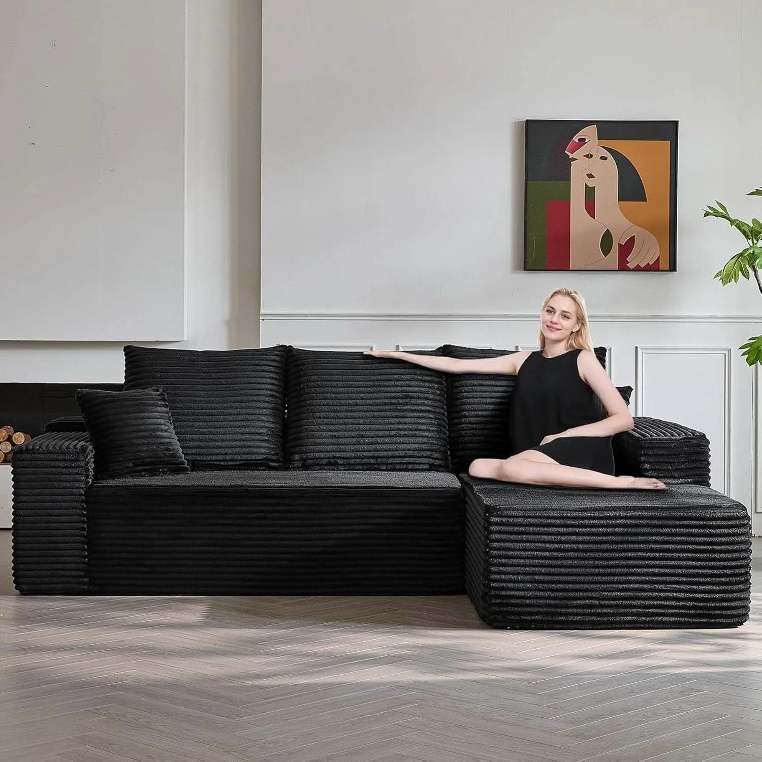Sophisticated Modern Modular L Shaped Sectional Sofa for Living Room Efficient