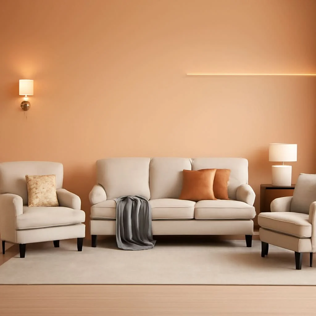 Professional Three Piece Living Room Furniture Set With Linen Fabric Loveseat And T Exclusive