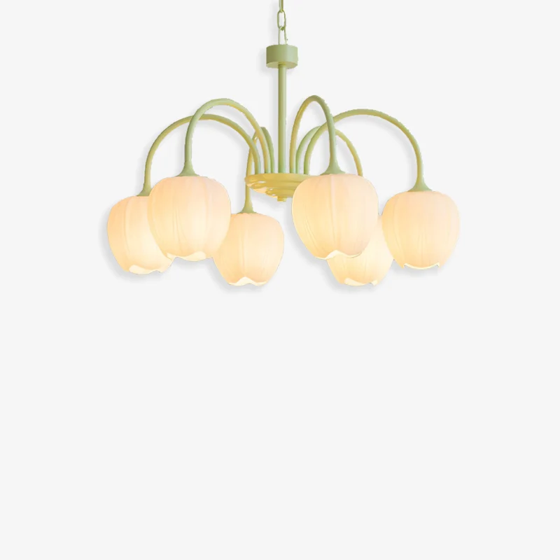 High-End Tulip Matcha Chandelier Innovative