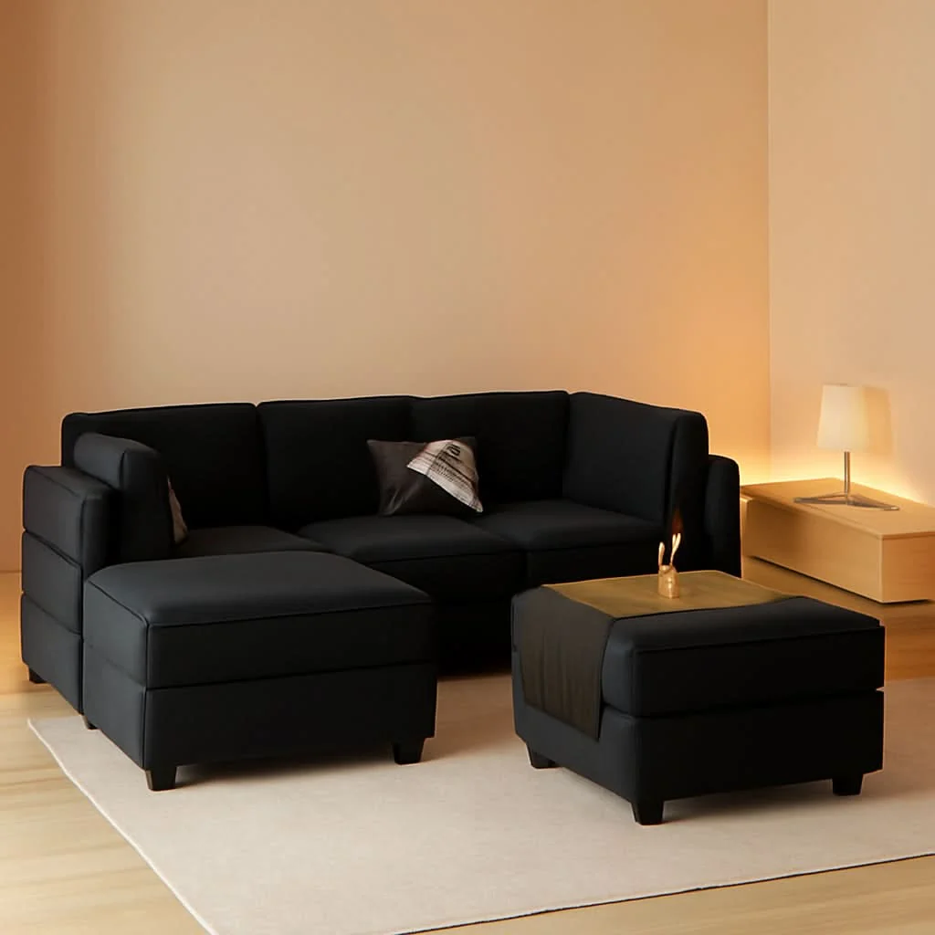 Sustainable Modular Velvet Sectional Sofa With Chaise For Living Room Superior