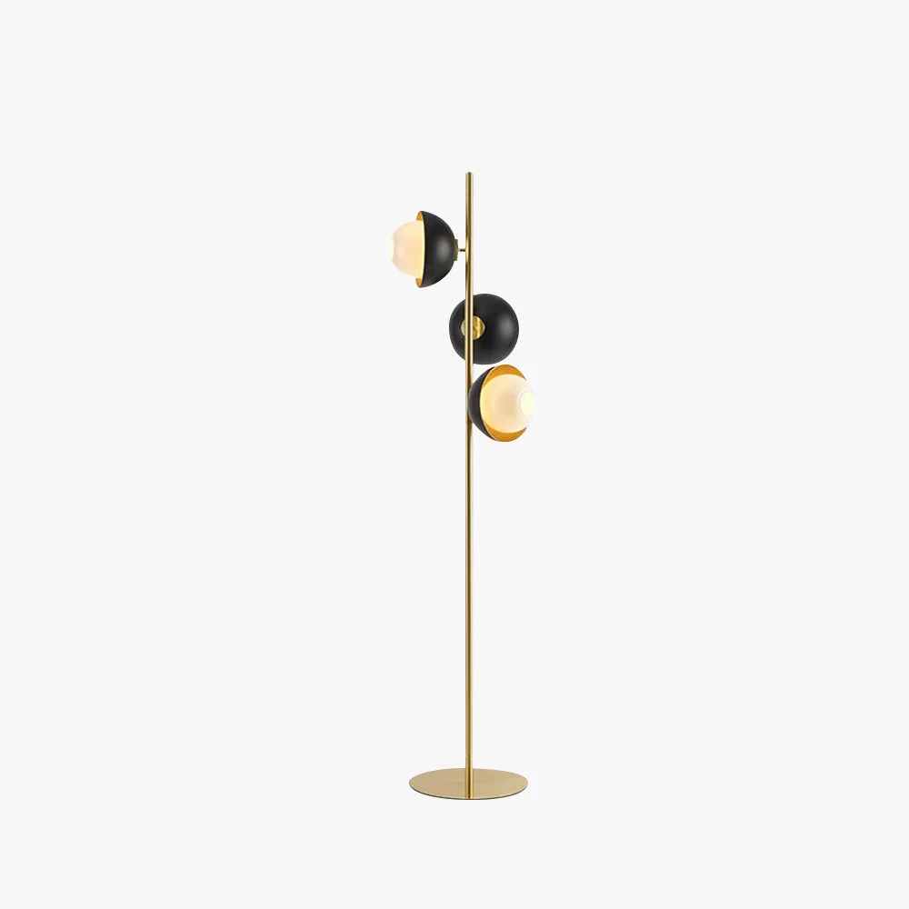 Natural Salgado Black Gold Semicircle Floor Lamp 3 Heads Metal 53 Specialty