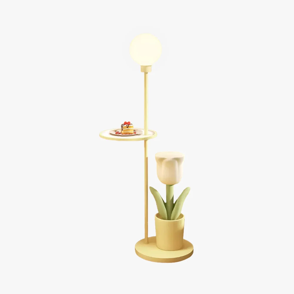 Fine Crafted Lily Modern Floor Lamp Pink Yellow Purple Metal Glass Bedroom Refined