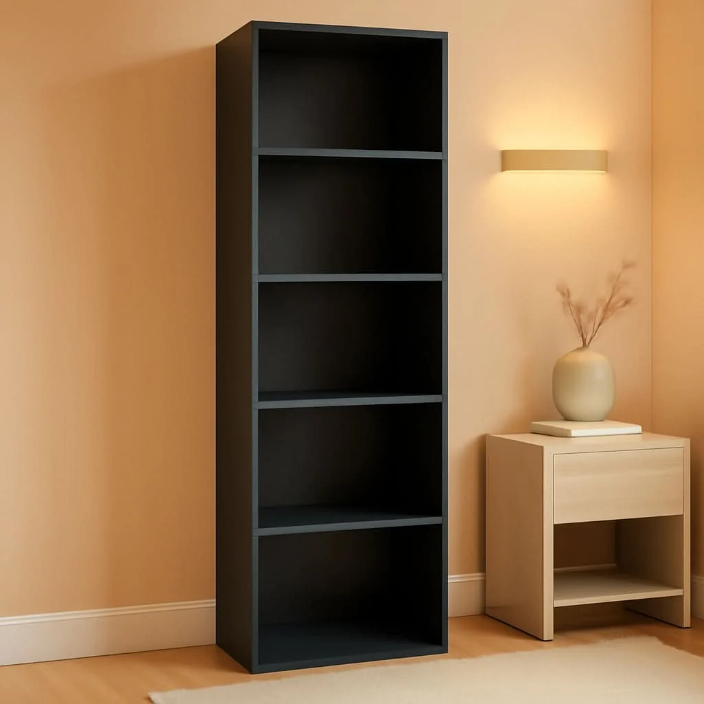 Flexible Blackwood 5-Tier Open Storage Shelves Bookcase For Living Room Specialty