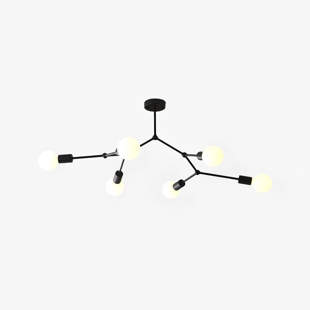 Detailed Valentina Industrial Bubbles Chandelier Black White Gold High-End
