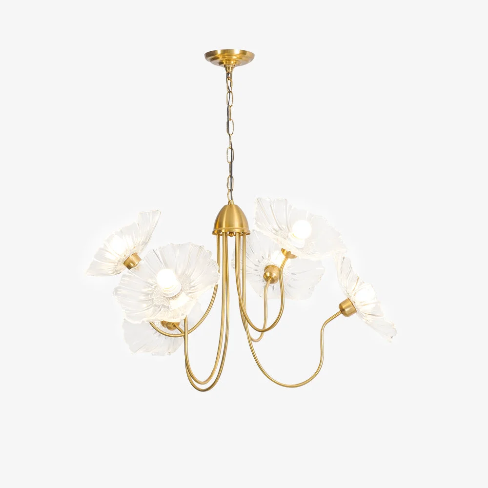 Exclusive Bella Modern Flower Art Deco Metal Glass Chandelier Pink Bedroom Authentic