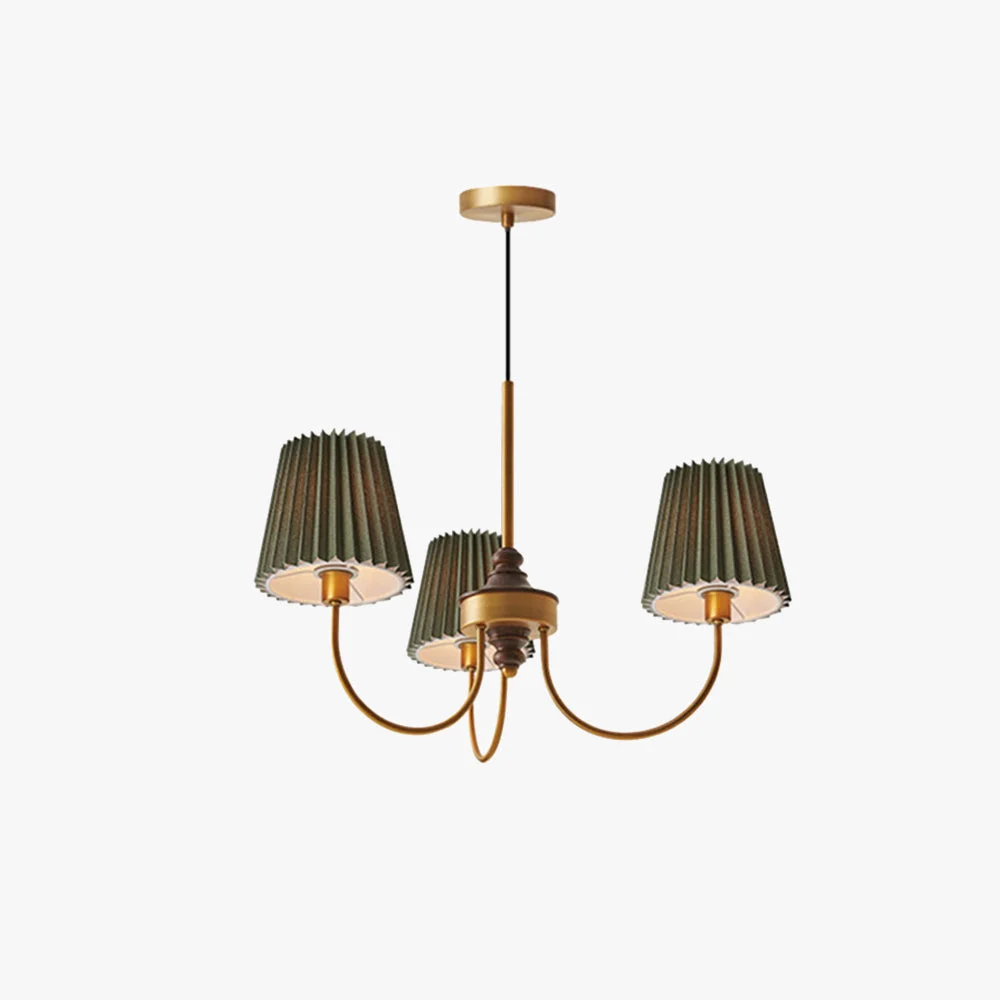 Outstanding Eryn Modern Retro Metal Fabric Chandelier White Green Fine Crafted