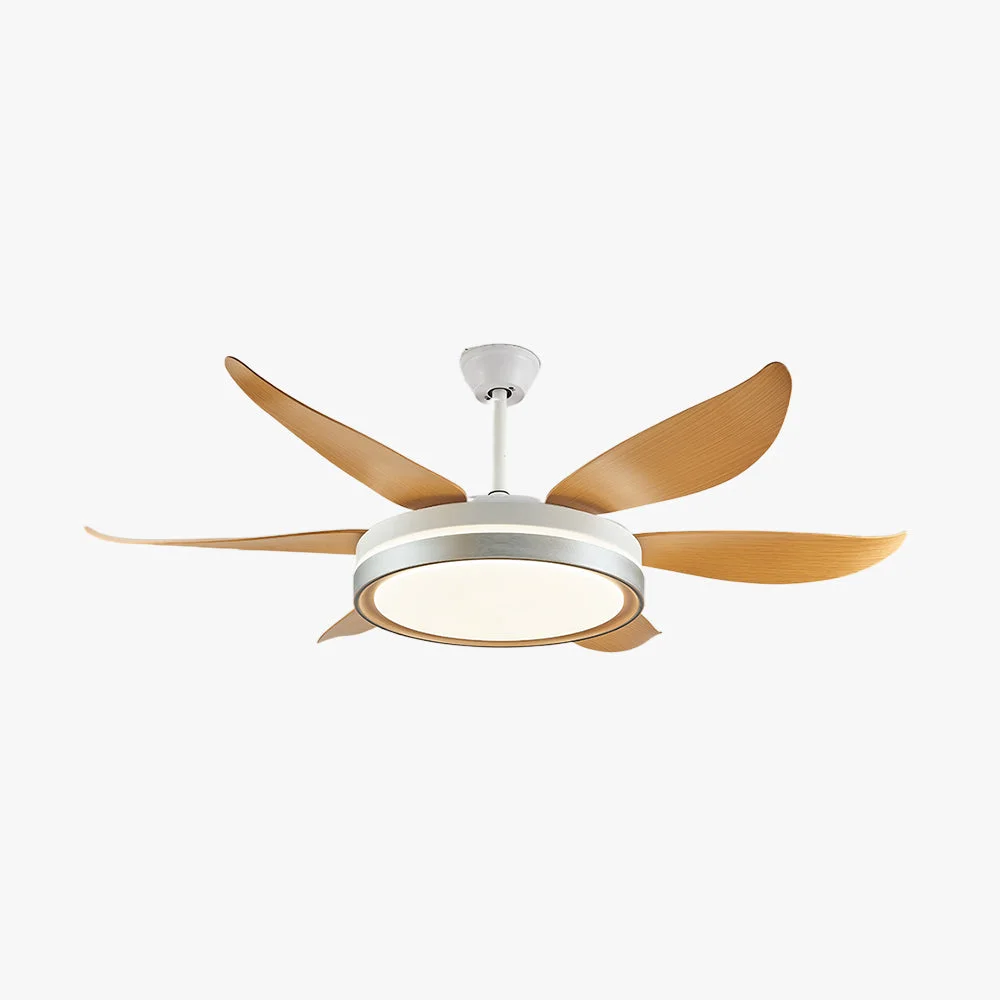Authentic Haydn 6-Blade DC Fan with Light Silver Gold Metal Acrylic ABS Bedroom Selected