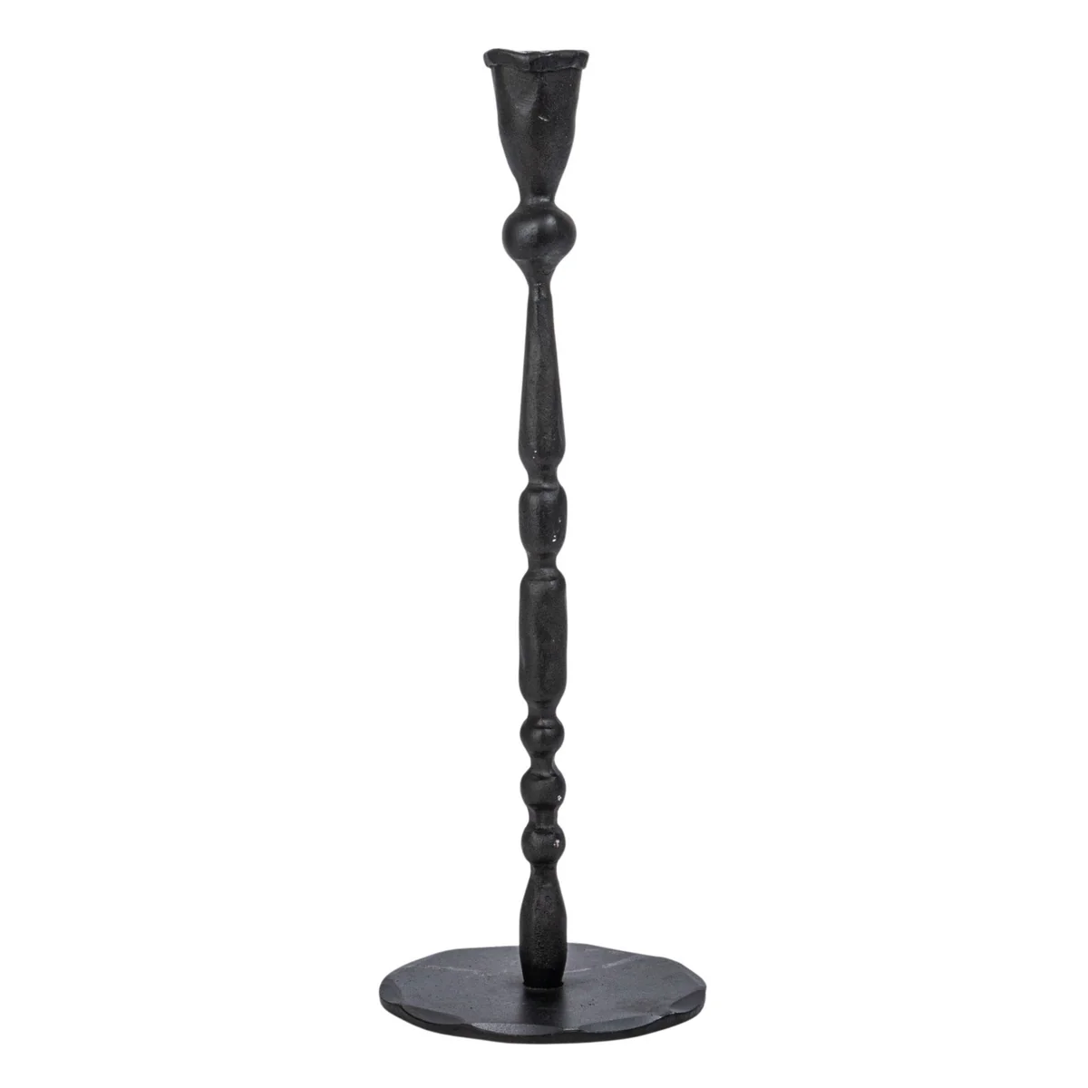 Genuine Hand-Forged 12-inch Cast Iron Taper Holder Black Lightweight