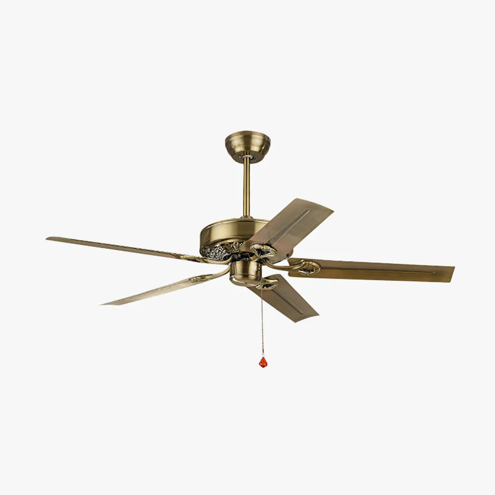 Trendy Alessio 5-Blade Cooper Industrial DC Ceiling Fan Brass 51” Fashionable