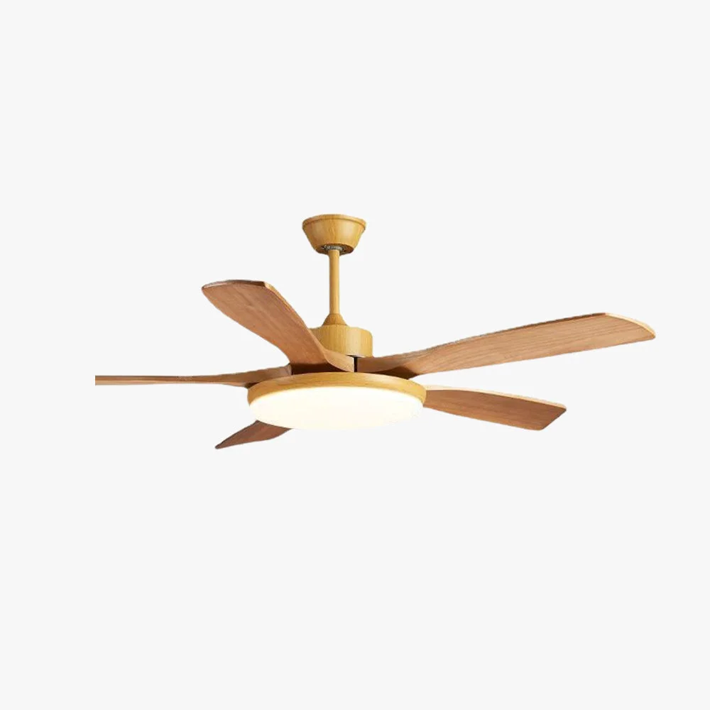 Superior Haydn 5-Blade DC Ceiling Fan with Light Summer Black Wood 52” Professional