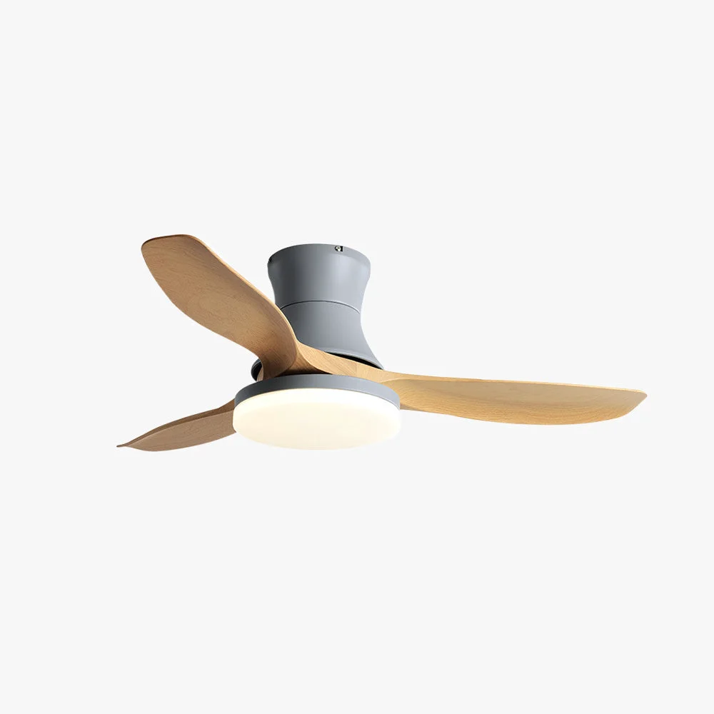 Environmentally Friendly Haydn 3-Blade DC Ceiling Fan with Light Black Gray Summer 52” Smart