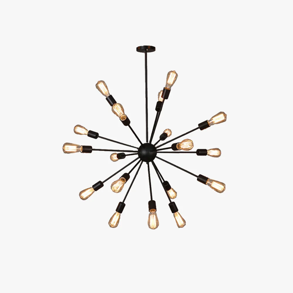 Original Alessio Industrial Chandelier Black Restaurant Dining Room Metal First-Class