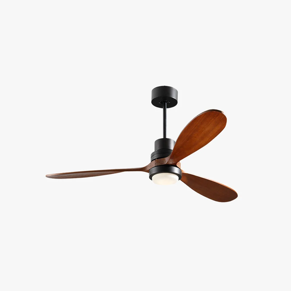User-Friendly Haydn 3-Blade Black DC Ceiling Fan with Light Metal Wood 52” Enhanced