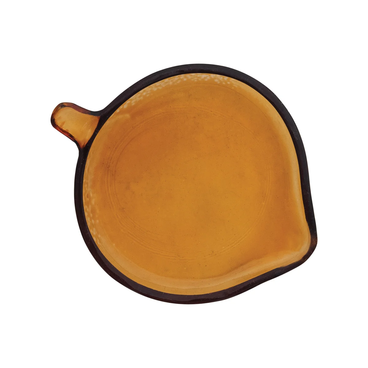 World-Class Pressed Recycled Amber Glass Spoon Rest Dish Specialty
