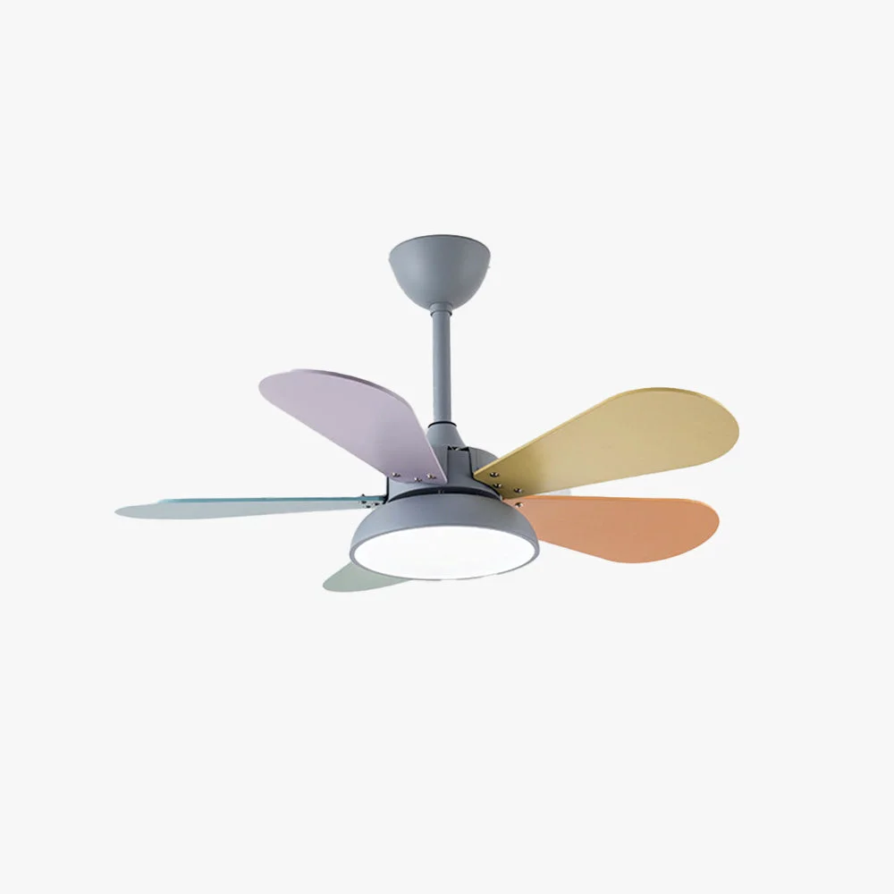 Verified Morandi Colorful DC Ceiling Fan with Light Gray White 5-Blade for Summer Safe