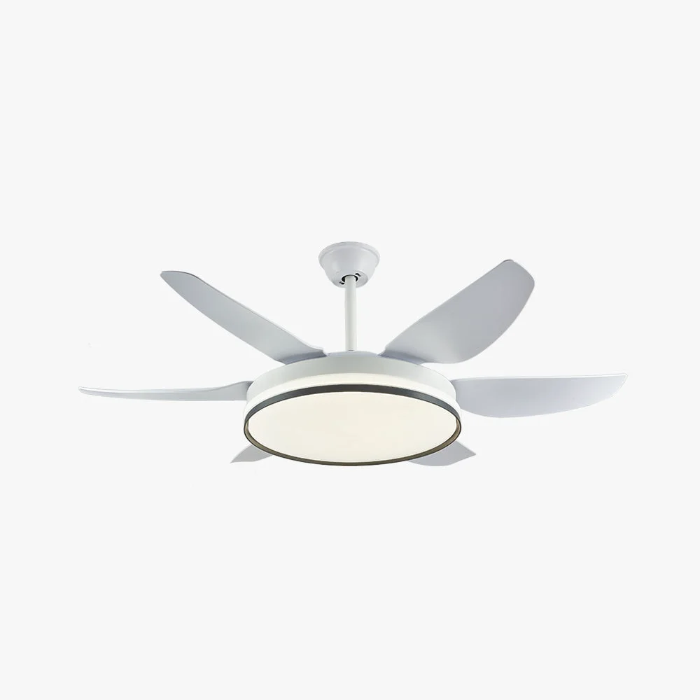 Verified Haydn 6-Blade DC Ceiling Fan with Light Black White 51” Consistent