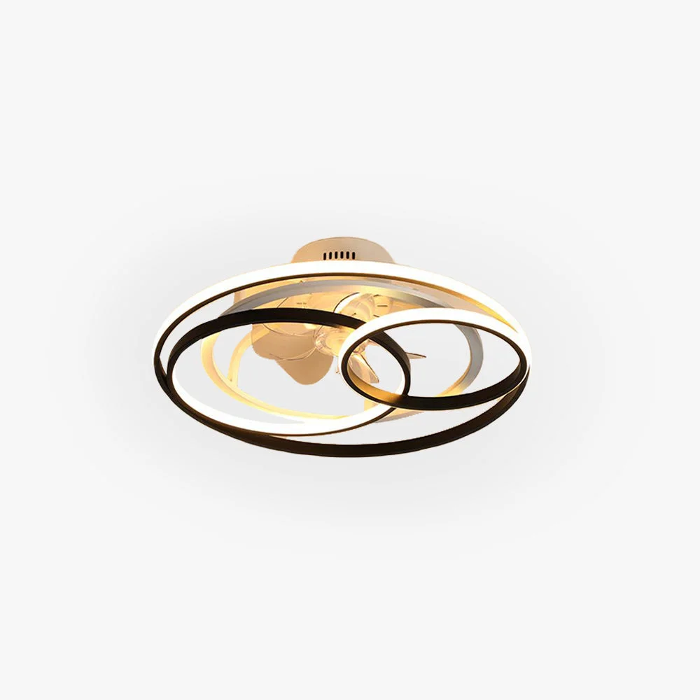 Outstanding Arisha 4-Rings Ceiling Fan with Light DIA 21.6 23.6 Modern
