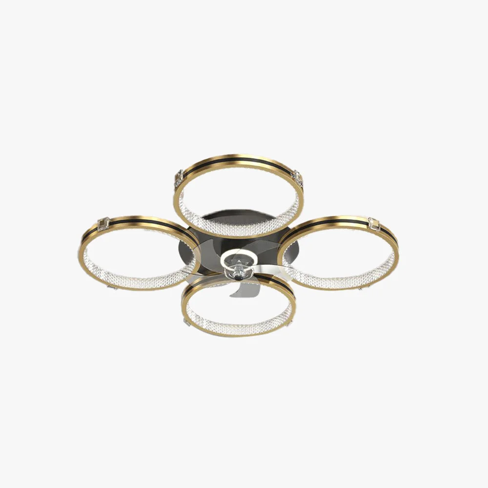Minimalist Kirsten 4-Rings 5-Blade Ceiling Fan with Light 31 40.5 Long-Lasting