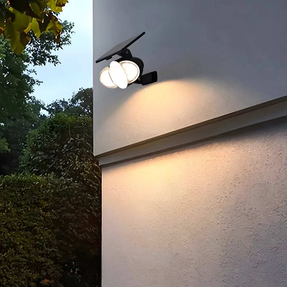 Versatile Solar Motion Security Light 3-Head Outdoor LED Wall Fixture with Motion Sensor Reliable