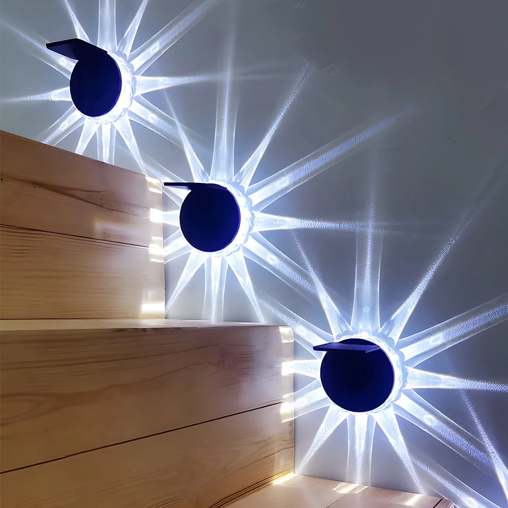 Fine Crafted Round 9 LED Solar Petal Wall Light 3 Mode with Remote Outdoor Wall Sconce Lamp Waterproof Wall Mount Lighting Minimalist