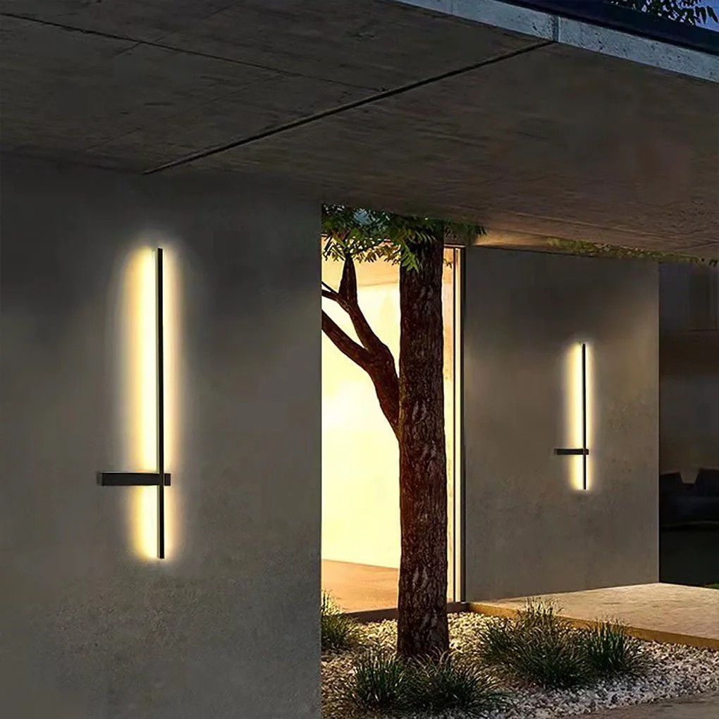 Exclusive Line Strips Waterproof Led Black Modern Outdoor Wall Lights Refined