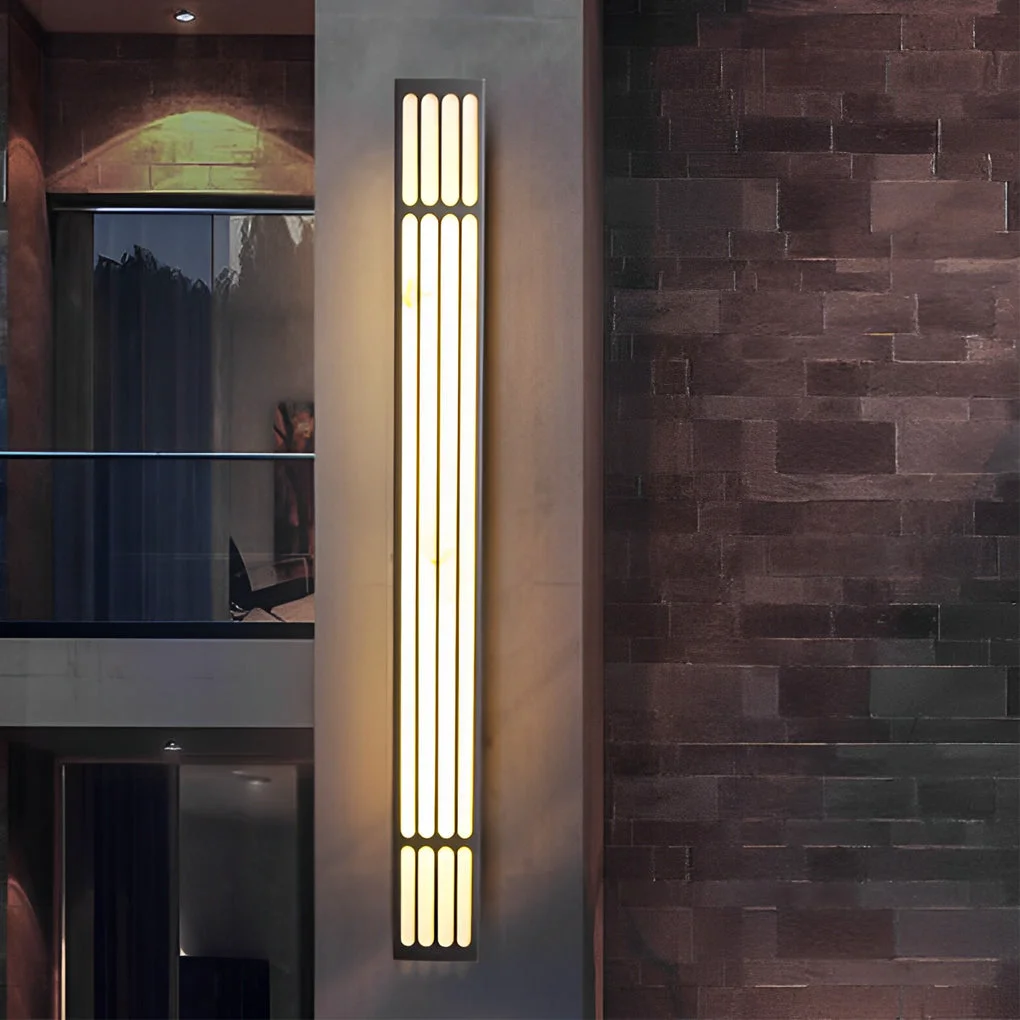 Enhanced 31.5 In. Long Strip Rectangular Waterproof Black Outdoor Wall Lamp Lightweight