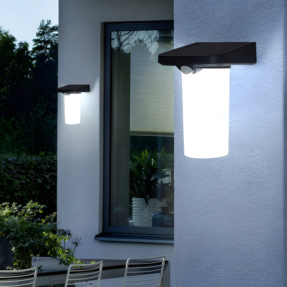 Effective Modern LED Black Outdoor Solar Wall Lights with Motion Sensor Soft