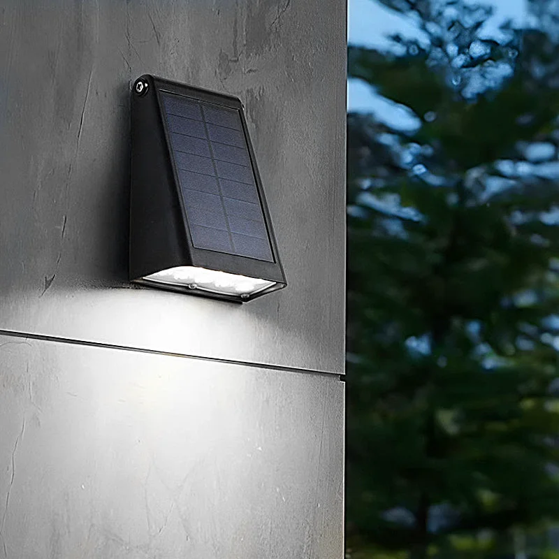 Enhanced 90° Adjustable Intelligent LED Waterproof Black Modern Solar Wall Lights Clean