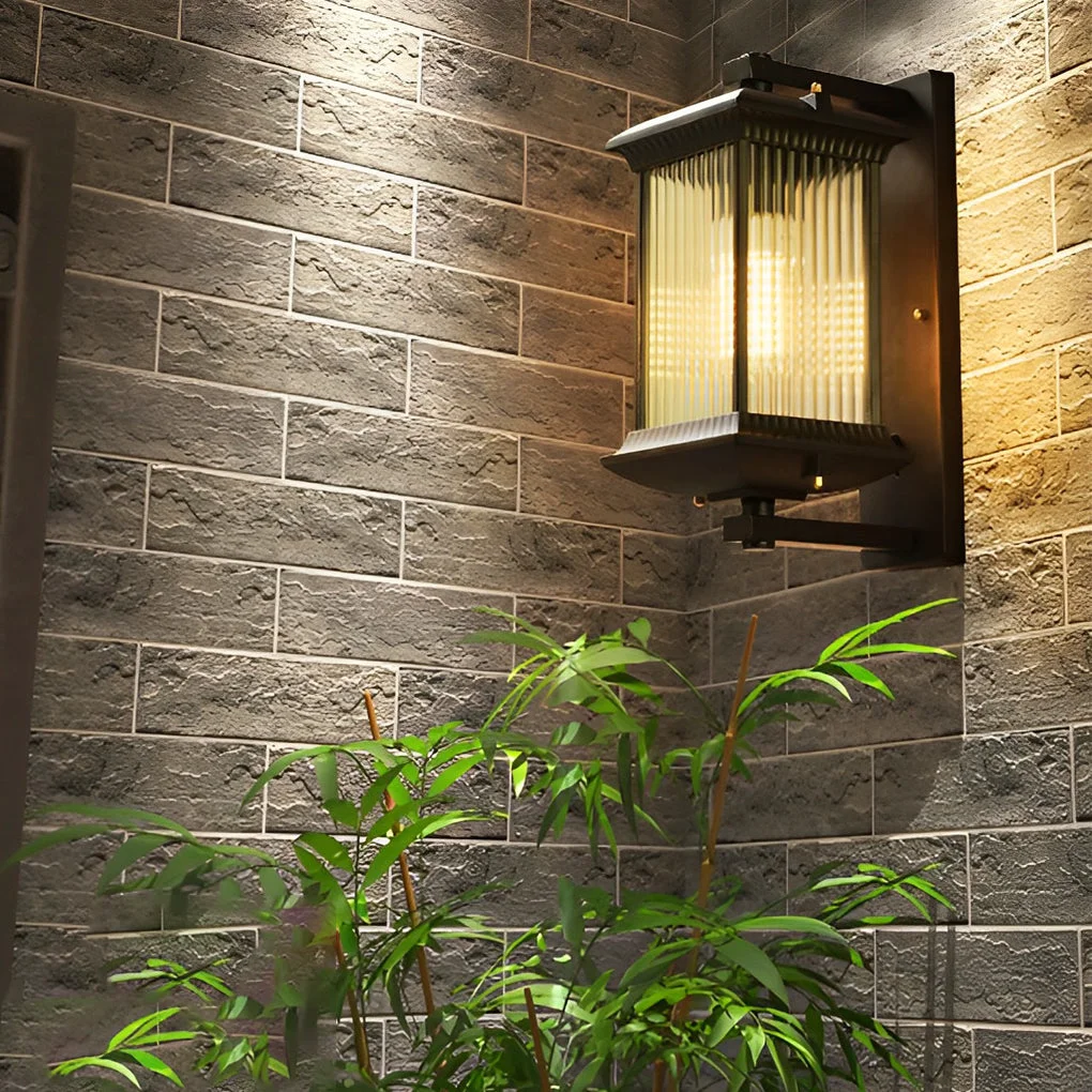 Trusted Outdoor Waterproof Creative Glass Shade Brown Retro Exterior Wall Lights Prestigious