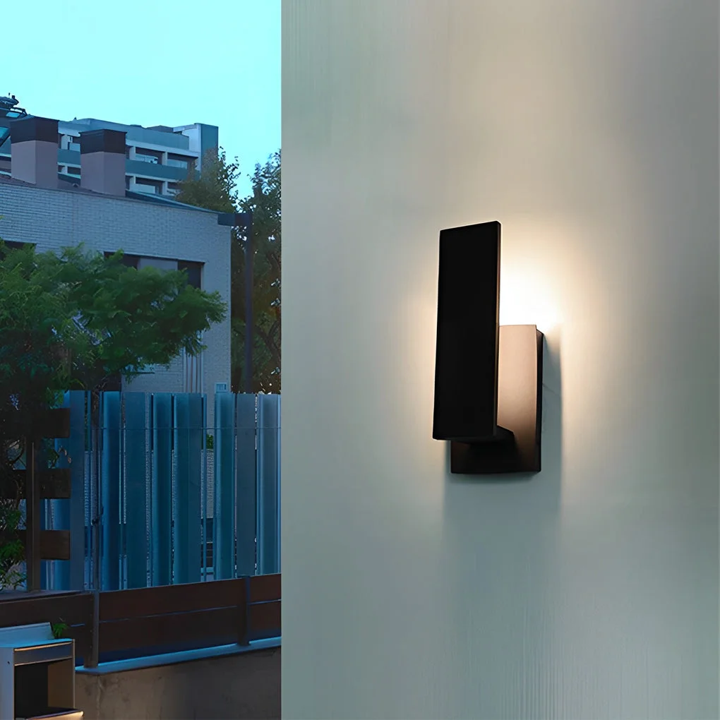 Contemporary Waterproof Minimalist Aluminum LED Black Modern Outdoor Wall Light Smart