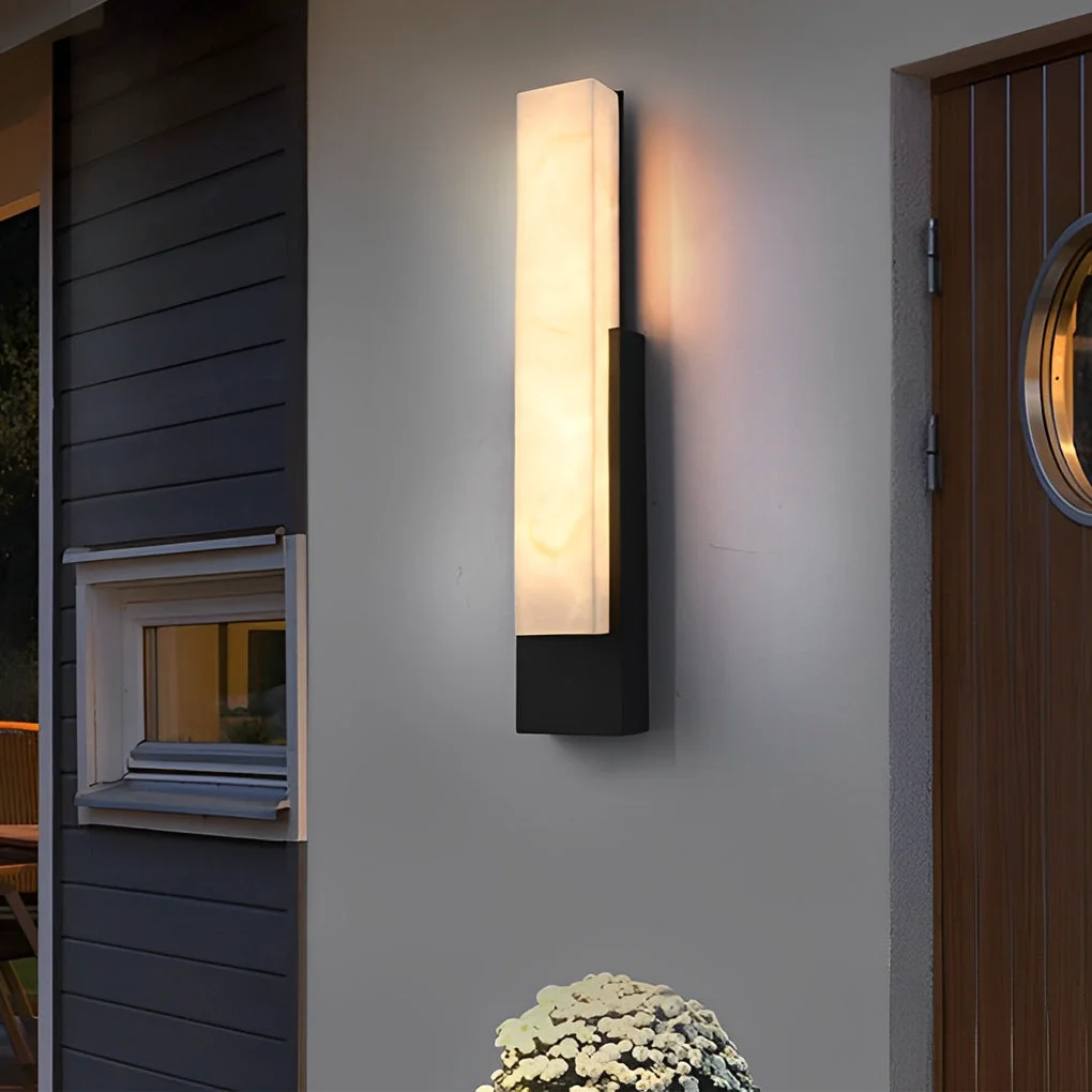 Environmentally Friendly Waterproof Imitation Marble Shade LED Black Modern Outdoor Wall Light Certified