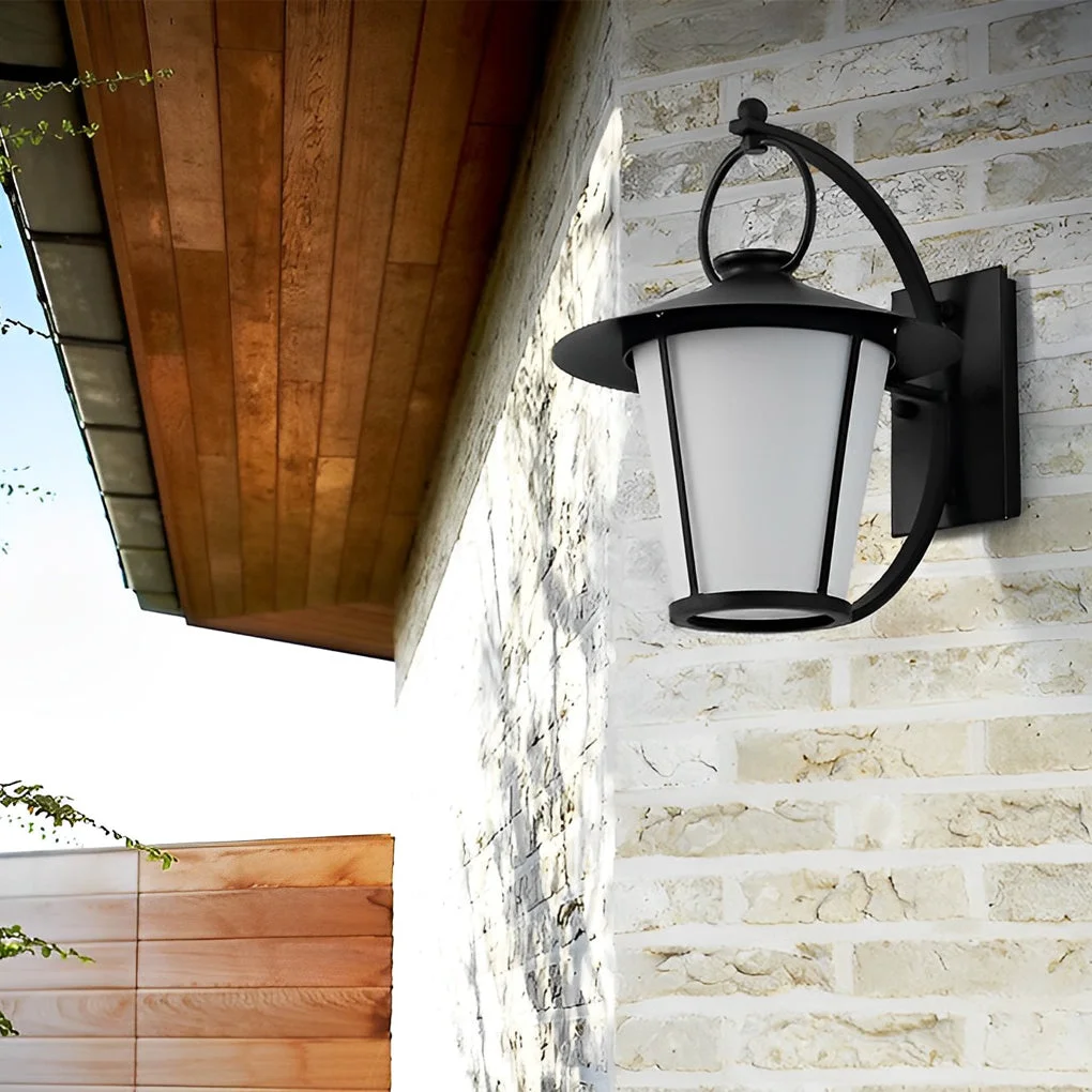 Optimized Waterproof Creative Round Glass Shade American Style Outdoor Wall Lamp Convenient