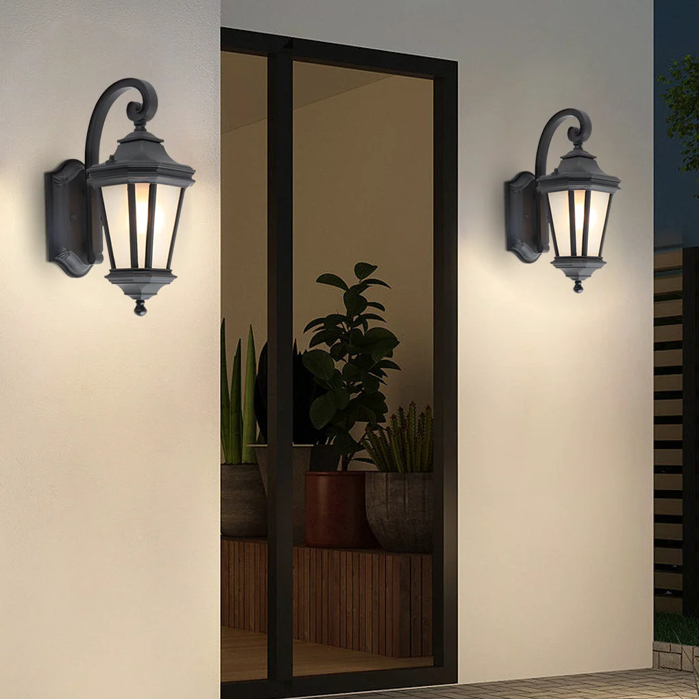 Sophisticated Minimalist Frosted Glass Waterproof European-Style Outdoor Wall Lamp Natural