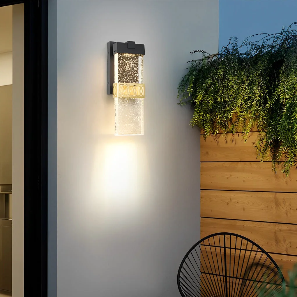 Classic Bubbles Crystal LED Waterproof Black Simple Modern Outdoor Wall Lights Fine Crafted