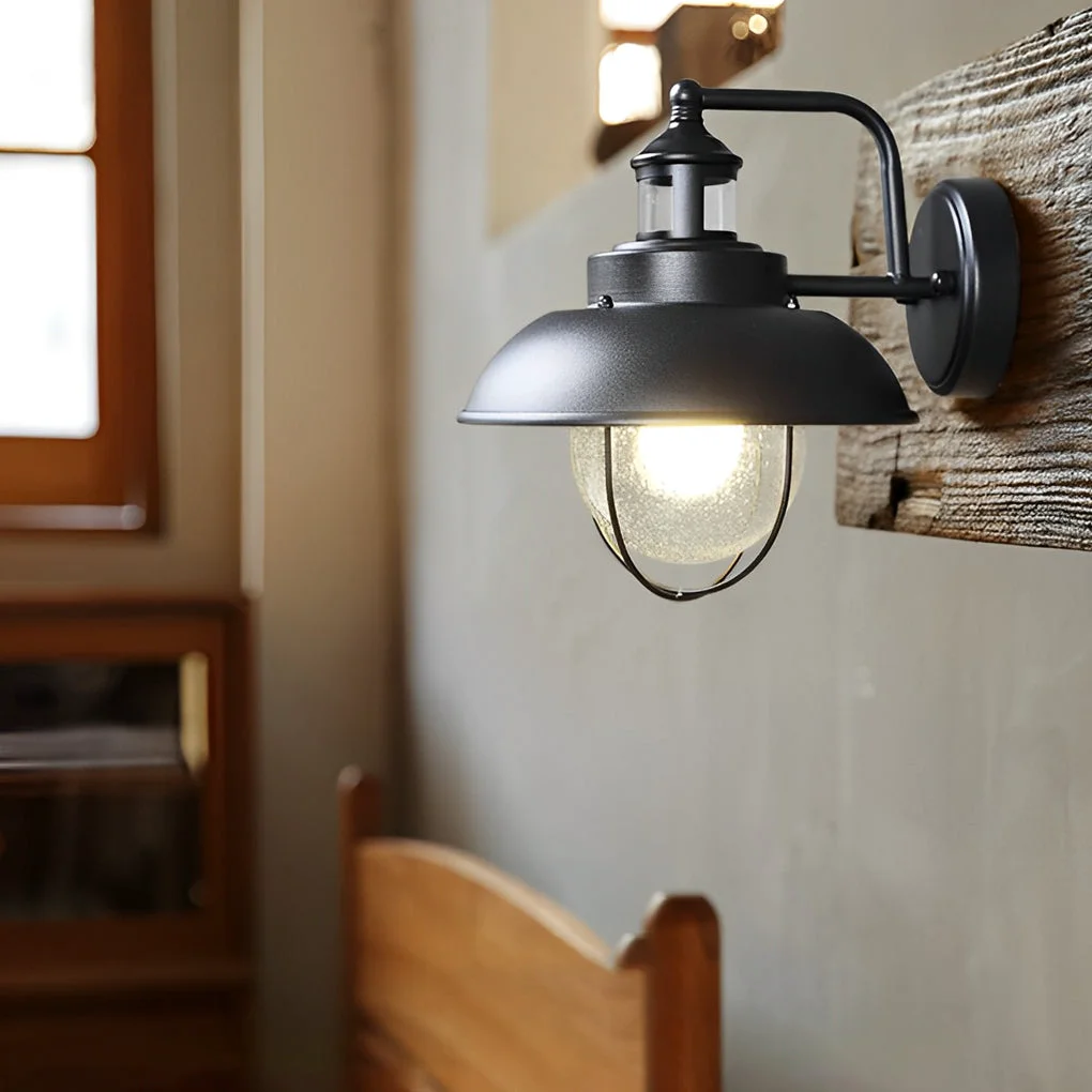 Next-Generation Antique Round Iron Bubbles Glass American Style Outdoor Wall Lights Specialty