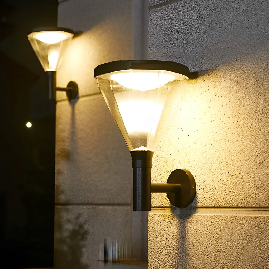 Stylish Waterproof Dimmable LED Black Modern Solar Outdoor Wall Lights Wall Lamp Breathable