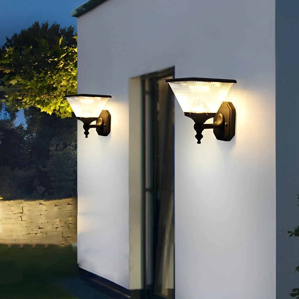 Natural Round Waterproof LED Three Step Dimming with Remote Solar Wall Lights High-End