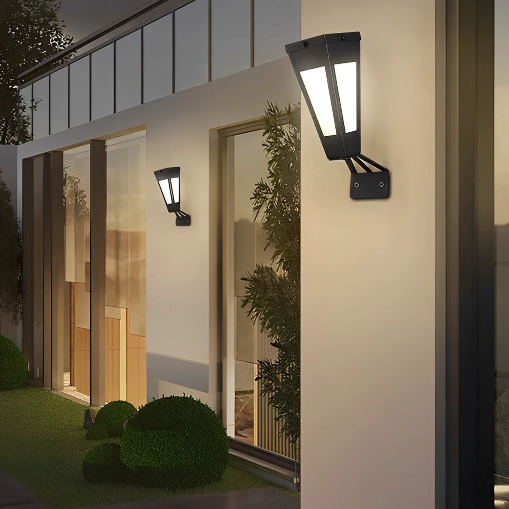 Genuine Waterproof Intelligent Metal LED Black Modern Solar Outdoor Wall Light User-Friendly