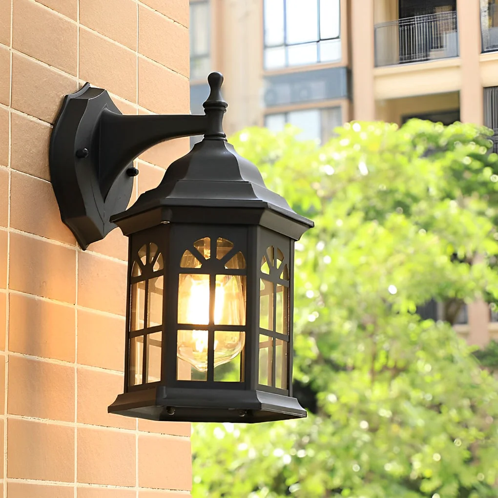 Breathable Waterproof Aluminum Alloy Glass LED European Style Outdoor Wall Lights Traditional