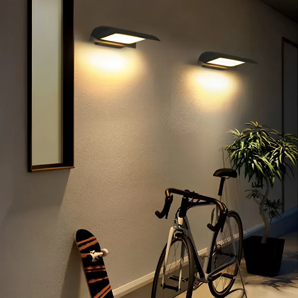 Trendy Curved Outdoor Waterproof LED Black Modern Minimalist Wall Lamp Exterior Lighting Fine