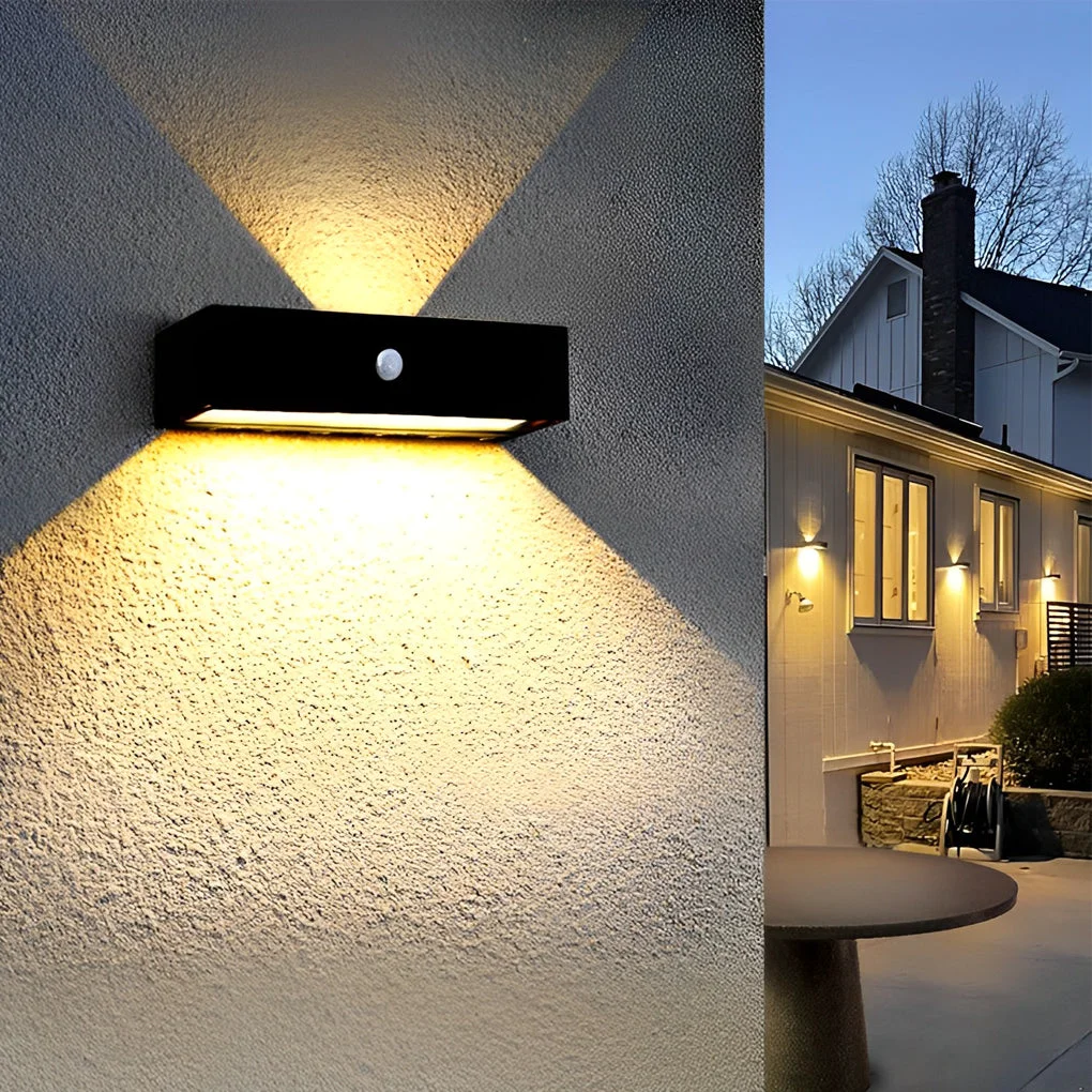 Excellent Waterproof LED Up and Down Lights Motion Sensor Modern Solar Wall Lamp Trendy