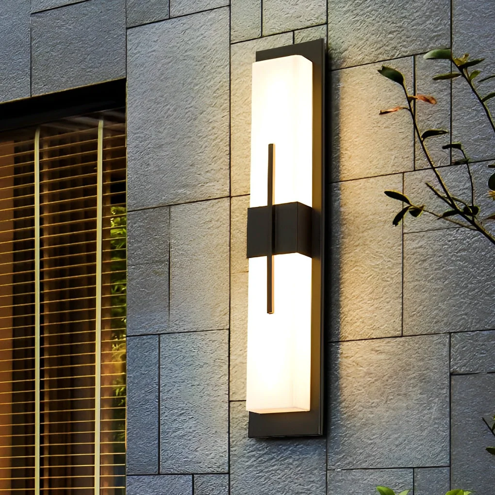 Comfortable Creative Rectangular LED Waterproof Black Modern Outdoor Wall Lamp Official