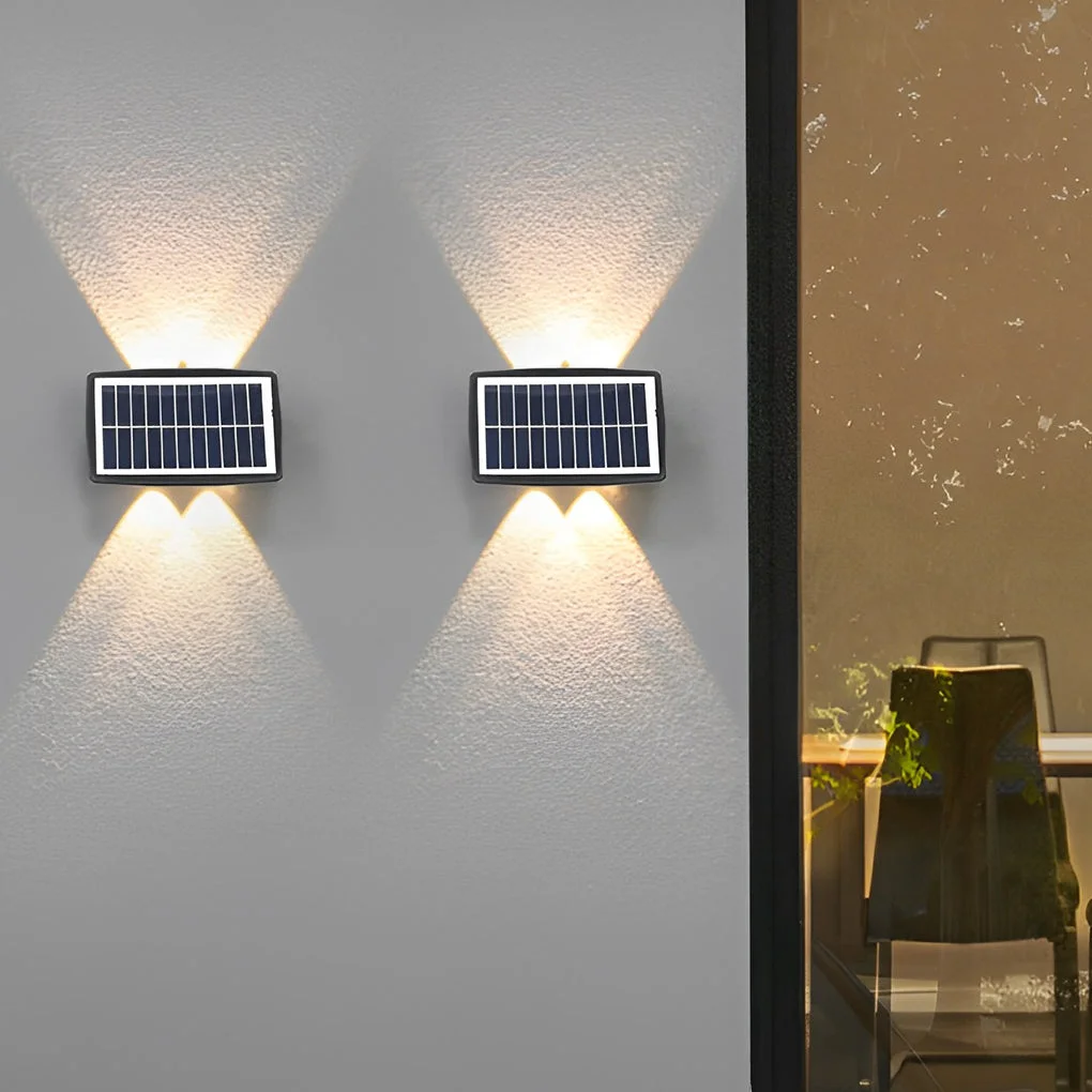 Advanced Rectangular Up and Down Lights LED Waterproof Black Modern Wall Lamp Minimalist
