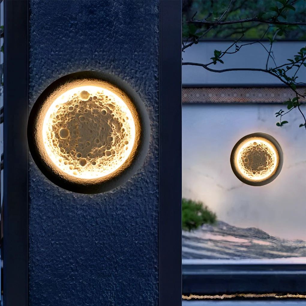 High-Grade Moon Craters Design LED Waterproof Modern Outdoor Wall Lamp Exterior Lights High-End